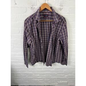 UNTUCKit Men's Slim Fit Plaid Performance Button Up Shirt Long Sleeve Size XL